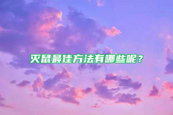 滅鼠最佳方法有哪些呢？