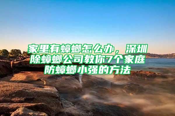 家里有蟑螂怎么辦，深圳除蟑螂公司教你7個家庭防蟑螂小強的方法