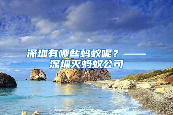 深圳有哪些螞蟻呢？——深圳滅螞蟻公司