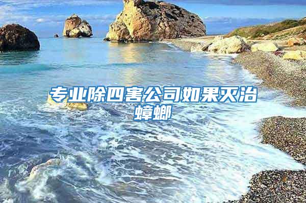 專業(yè)除四害公司如果滅治蟑螂