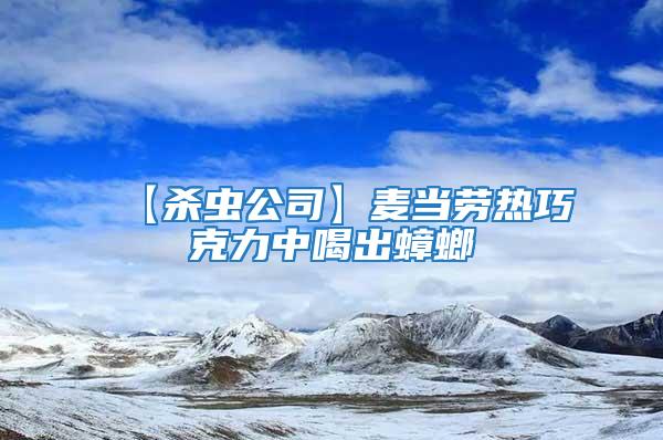 【殺蟲公司】麥當(dāng)勞熱巧克力中喝出蟑螂