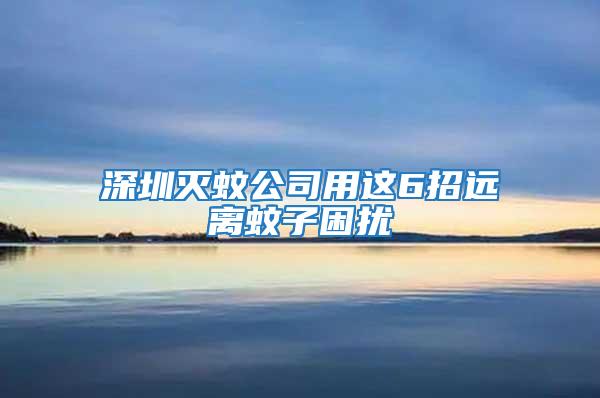 深圳滅蚊公司用這6招遠離蚊子困擾