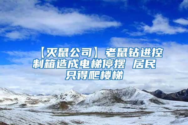 【滅鼠公司】老鼠鉆進(jìn)控制箱造成電梯停擺 居民只得爬樓梯