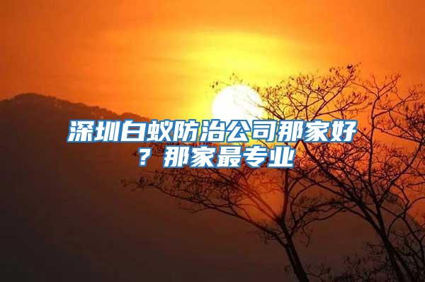 深圳白蟻防治公司那家好？那家最專業(yè)