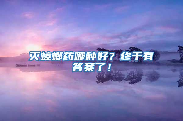 滅蟑螂藥哪種好？終于有答案了！