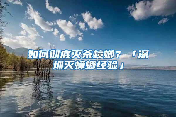 如何徹底滅殺蟑螂？「深圳滅蟑螂經(jīng)驗(yàn)」