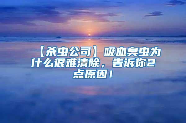 【殺蟲(chóng)公司】吸血臭蟲(chóng)為什么很難清除，告訴你2點(diǎn)原因！