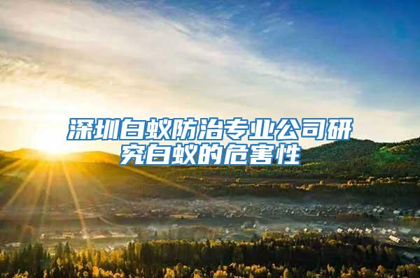 深圳白蟻防治專業(yè)公司研究白蟻的危害性