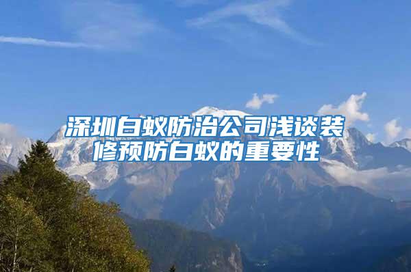 深圳白蟻防治公司淺談裝修預防白蟻的重要性