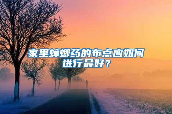 家里蟑螂藥的布點(diǎn)應(yīng)如何進(jìn)行最好？