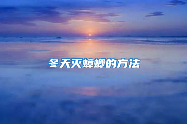 冬天滅蟑螂的方法